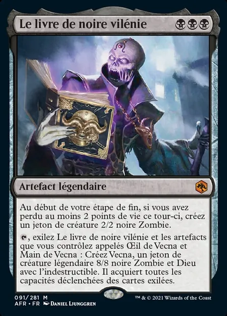 Le livre de noire vilénie, carte Magic AFR 91 — extension Forgotten Realms: Aventures dans les Royaumes Oubliés