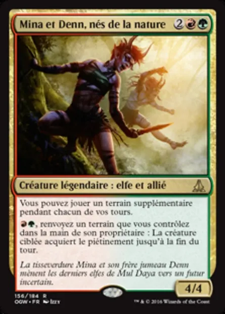 Mina et Denn, nés de la nature, carte Magic OGW 156 — extension Le serment des Sentinelles