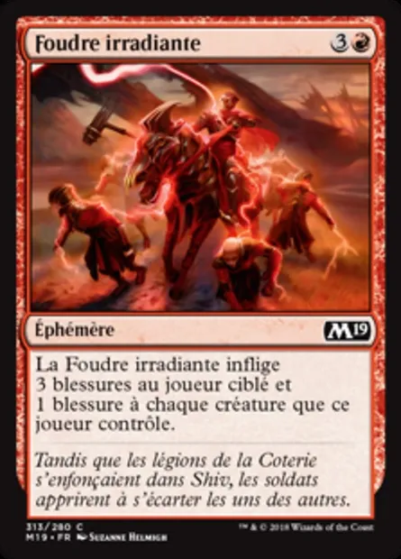 Foudre irradiante, carte Magic M19 313 — extension Core Set 2019