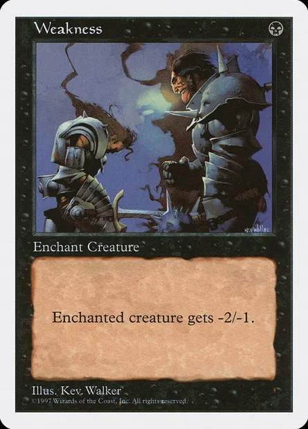 Faiblesse, carte Magic 5ED 205 — extension Cinquième Edition