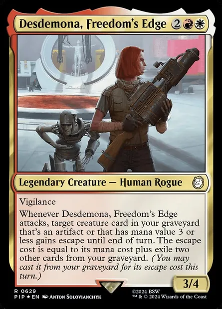 Desdemona, combattante de la liberté, carte Magic PIP 629 — extension Fallout