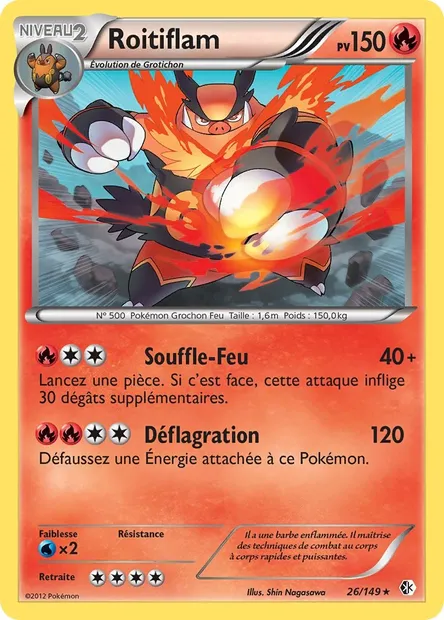 Roitiflam, carte Pokémon BCR 26 — extension Frontières Franchies