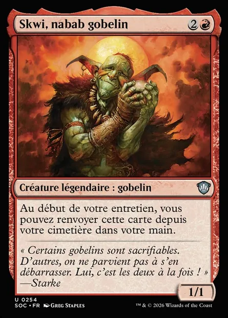Skwi, nabab gobelin, carte Magic SOC 254 — extension Secrets of Strixhaven Commander