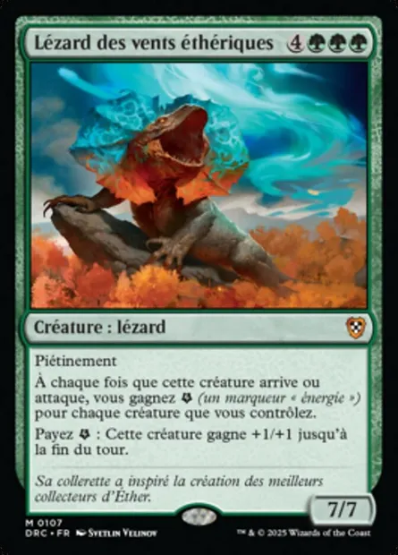 Lézard des vents éthériques, carte Magic DRC 107 — extension Aetherdrift Commander