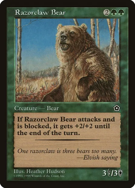 Razorclaw Bear, Magic card P02 142 — Portal Second Age set