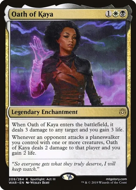 Oath of Kaya, Magic card WAR 209 — War of the Spark set