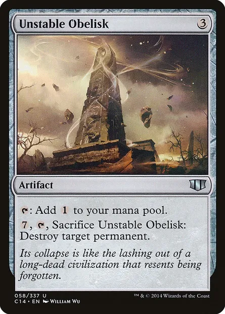 Unstable Obelisk, Magic card C14 58 — Commander 2014 set
