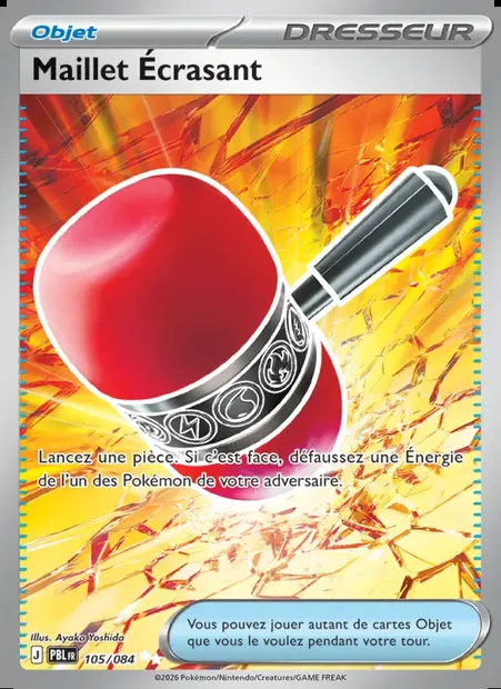 Maillet Écrasant, carte Pokémon PBL 105 — extension Nuit Noire