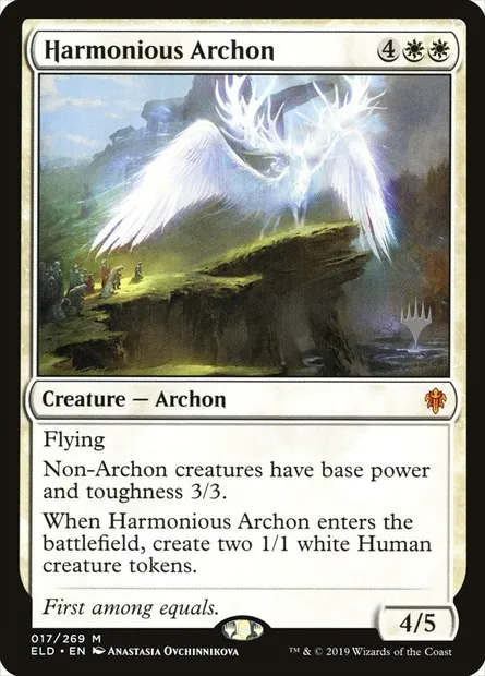 Harmonious Archon, Magic card PELD 17p — Throne of Eldraine Promos set
