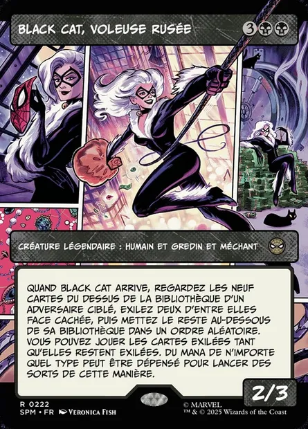 Black Cat, voleuse rusée, carte Magic SPM 222 — extension Marvel's Spider-Man