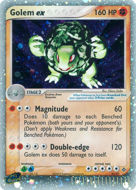 Golem ex, Pokémon card DR 91 — Dragon set