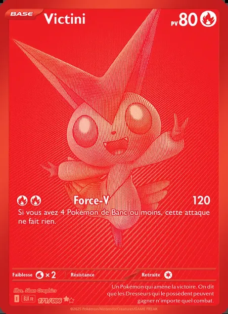 Victini, carte Pokémon BLK 171 — extension Foudre Noire