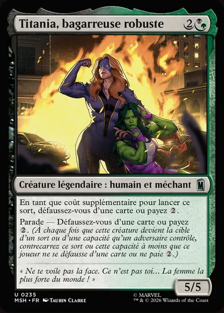 Titania, bagarreuse robuste, carte Magic MSH 235 — extension Marvel Super Heroes