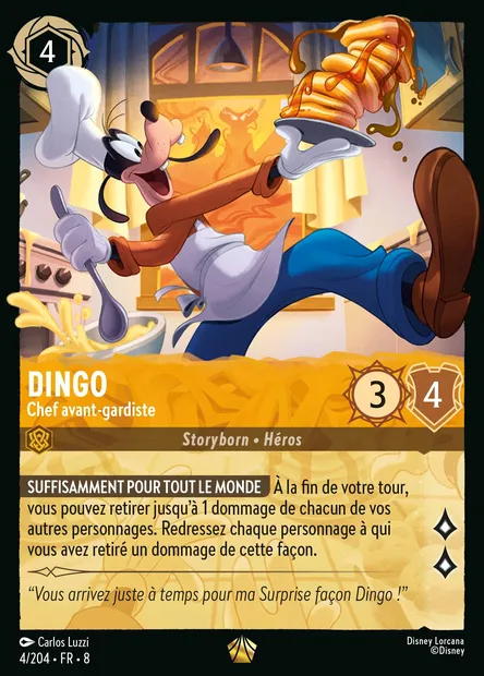 Dingo - Chef avant-gardiste, carte Disney Lorcana CH8-004 — extension Le Règne de Jafar