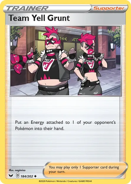 Team Yell Grunt, Pokémon card SSH 184 — Sword & Shield set