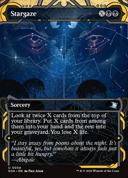 Stargaze, Magic card SOA 34 — Secrets of Strixhaven Mystical Archive set