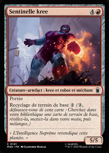 Sentinelle kree, carte Magic MSH 141 — extension Marvel Super Heroes