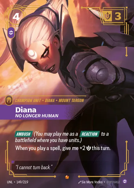 Diana, carte Riftbound UNL 149 — extension Unleashed