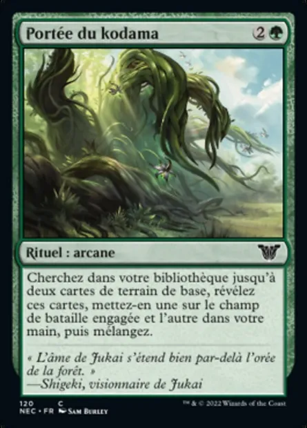 Portée du kodama, carte Magic NEC 120 — extension Neon Dynasty Commander