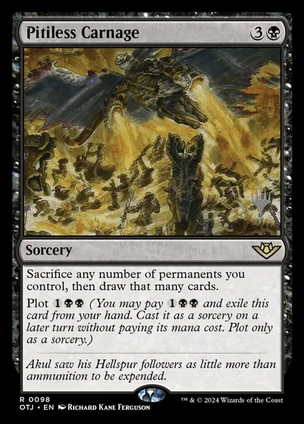 Pitiless Carnage, Magic card POTJ 98p — Outlaws of Thunder Junction Promos set