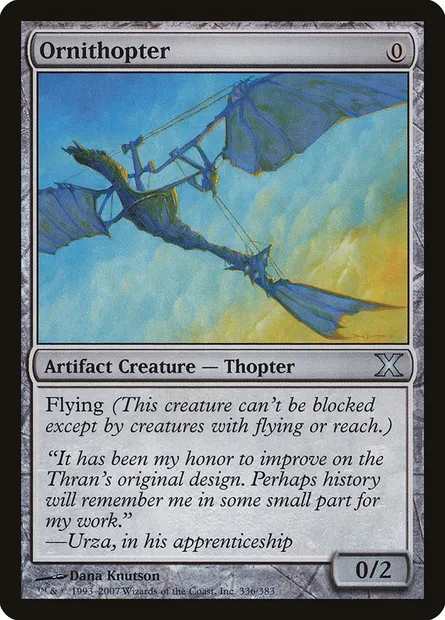 Ornithopter, Magic card 10E 336 — Tenth Edition set