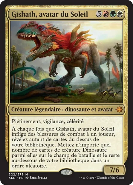 Gishath, avatar du Soleil, carte Magic XLN 222 — extension Ixalan
