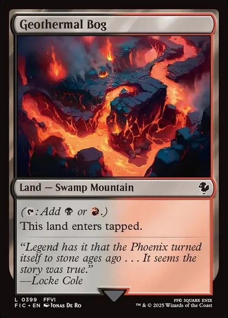 Geothermal Bog, Magic card FIC 399 — Final Fantasy Commander set