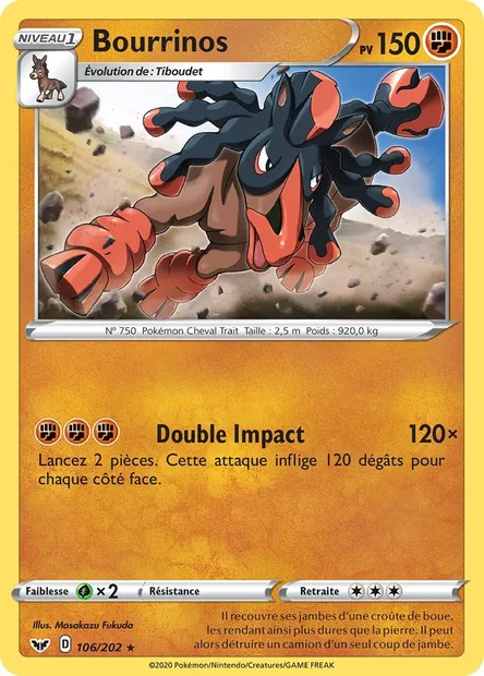 Bourrinos, carte Pokémon SSH 106 — extension Épée et Bouclier