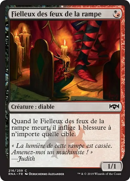 Fielleux des feux de la rampe, carte Magic RNA 216 — extension L'allégeance de Ravnica