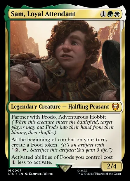 Sam, Loyal Attendant, Magic card LTC 7 — Tales of Middle-earth Commander set