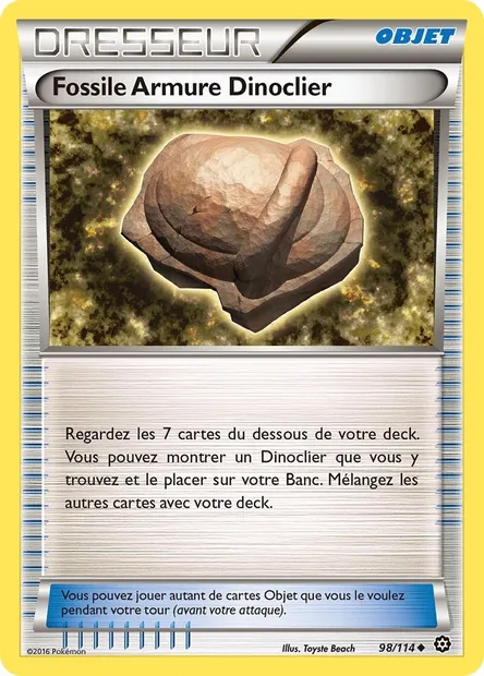 Fossile Armure Dinoclier, carte Pokémon STS 98 — extension Offensive Vapeur