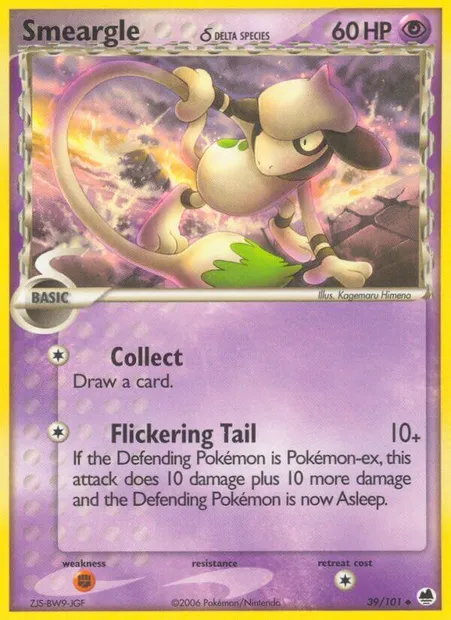 Smeargle δ, Pokémon card DF 39 — Dragon Frontiers set