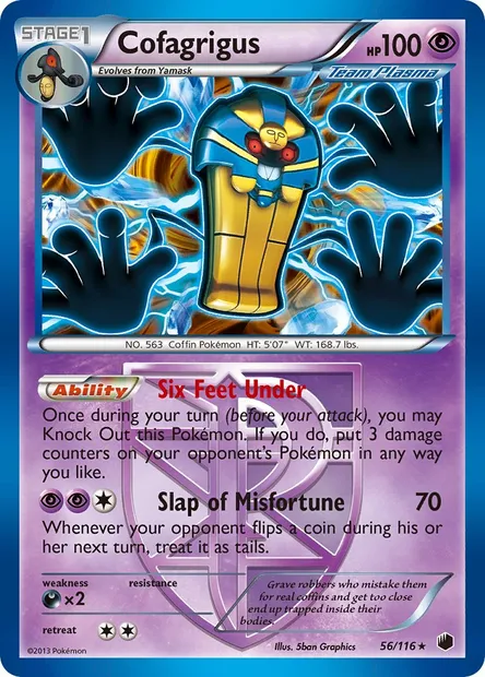 Cofagrigus, Pokémon card PLF 56 — Plasma Freeze set
