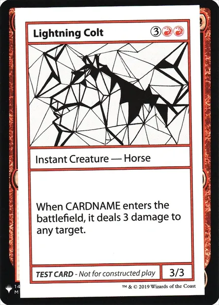 Lightning Colt, Magic card CMB1 57 — Mystery Booster Playtest Cards 2019 set