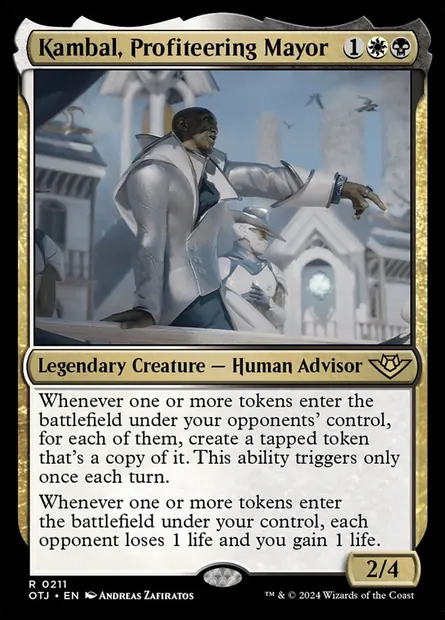 Kambal, Profiteering Mayor, Magic card OTJ 211 — Outlaws of Thunder Junction set