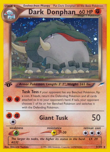 Dark Donphan, Pokémon card NDE 3 — Neo Destiny set