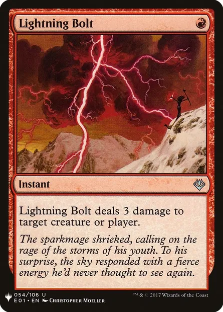 Lightning Bolt, Magic card PLST E01-54 — The List set