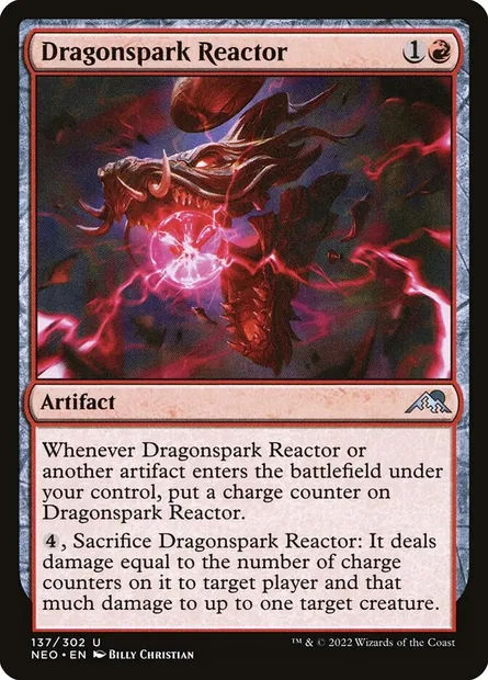 Dragonspark Reactor, Magic card NEO 137 — Kamigawa: Neon Dynasty set