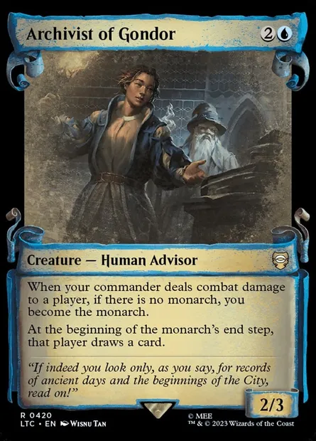 Archivist of Gondor, Magic card LTC 420 — Tales of Middle-earth Commander set