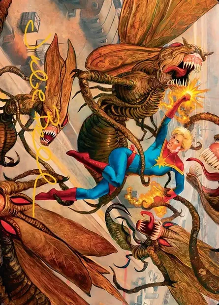 Captain Marvel, Apex Avenger // Captain Marvel, Apex Avenger, Magic card AMSH 36 — Marvel Super Heroes Art Series set