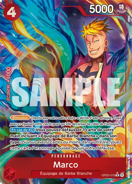 Marco, carte One Piece OP02-018 — extension PARAMOUNT WAR