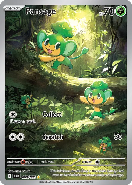 Pansage, Pokémon card BLK 089 — Black Bolt set
