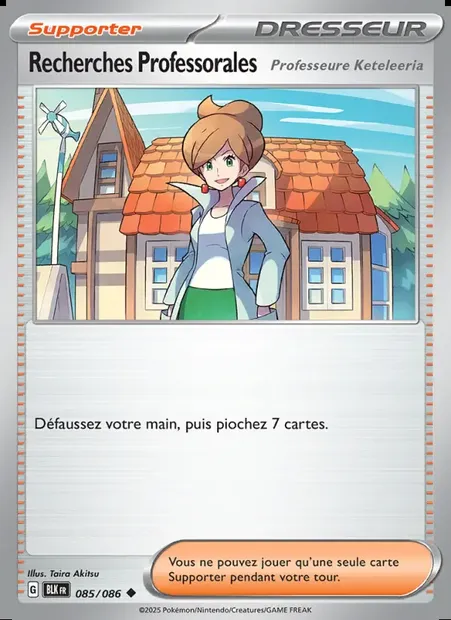 Recherches Professorales, carte Pokémon BLK 085 — extension Foudre Noire