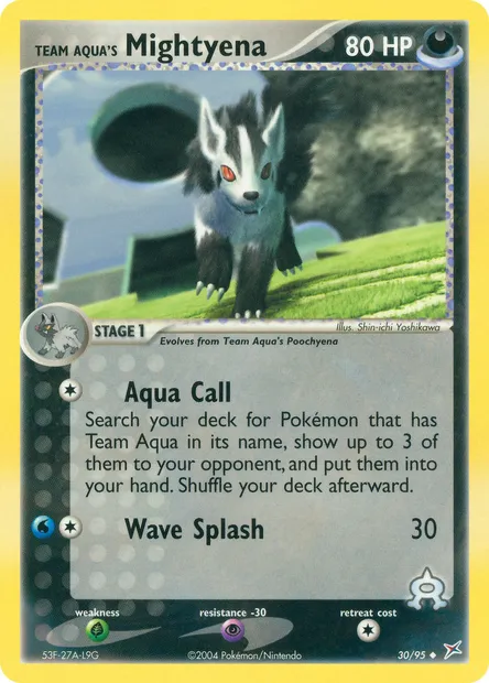 Team Aqua's Mightyena, Pokémon card MA 30 — Team Magma vs Team Aqua set