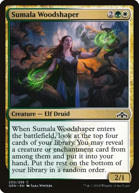 Sumala Woodshaper, Magic card GRN 200 — Guilds of Ravnica set