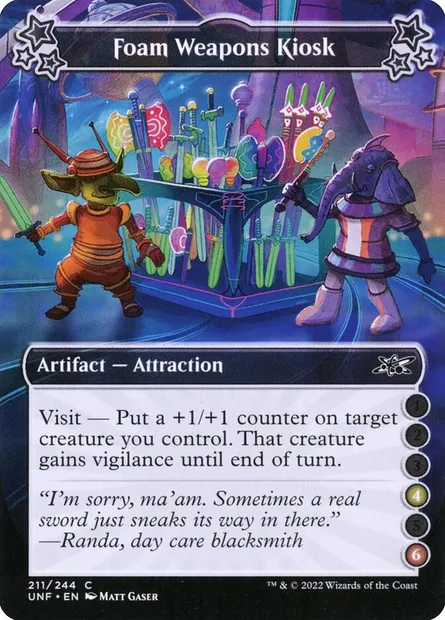 Foam Weapons Kiosk, carte Magic UNF 211c — extension Unfinity