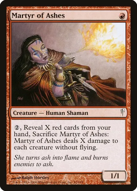 Martyre aux cendres, carte Magic CSP 92 — extension Souffle glaciaire