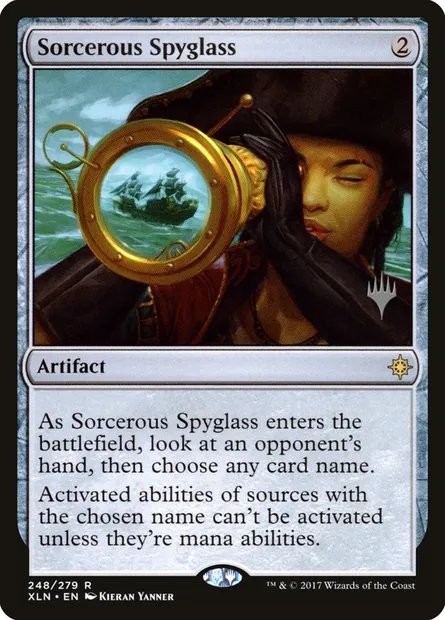 Sorcerous Spyglass, Magic card PXLN 248p — Ixalan Promos set