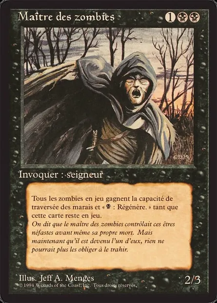 Zombie Master, Magic card FBB 138 — Foreign Black Border set