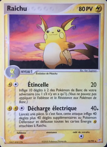Raichu, carte Pokémon MA 13 — extension EX Team Magma vs Team Aqua